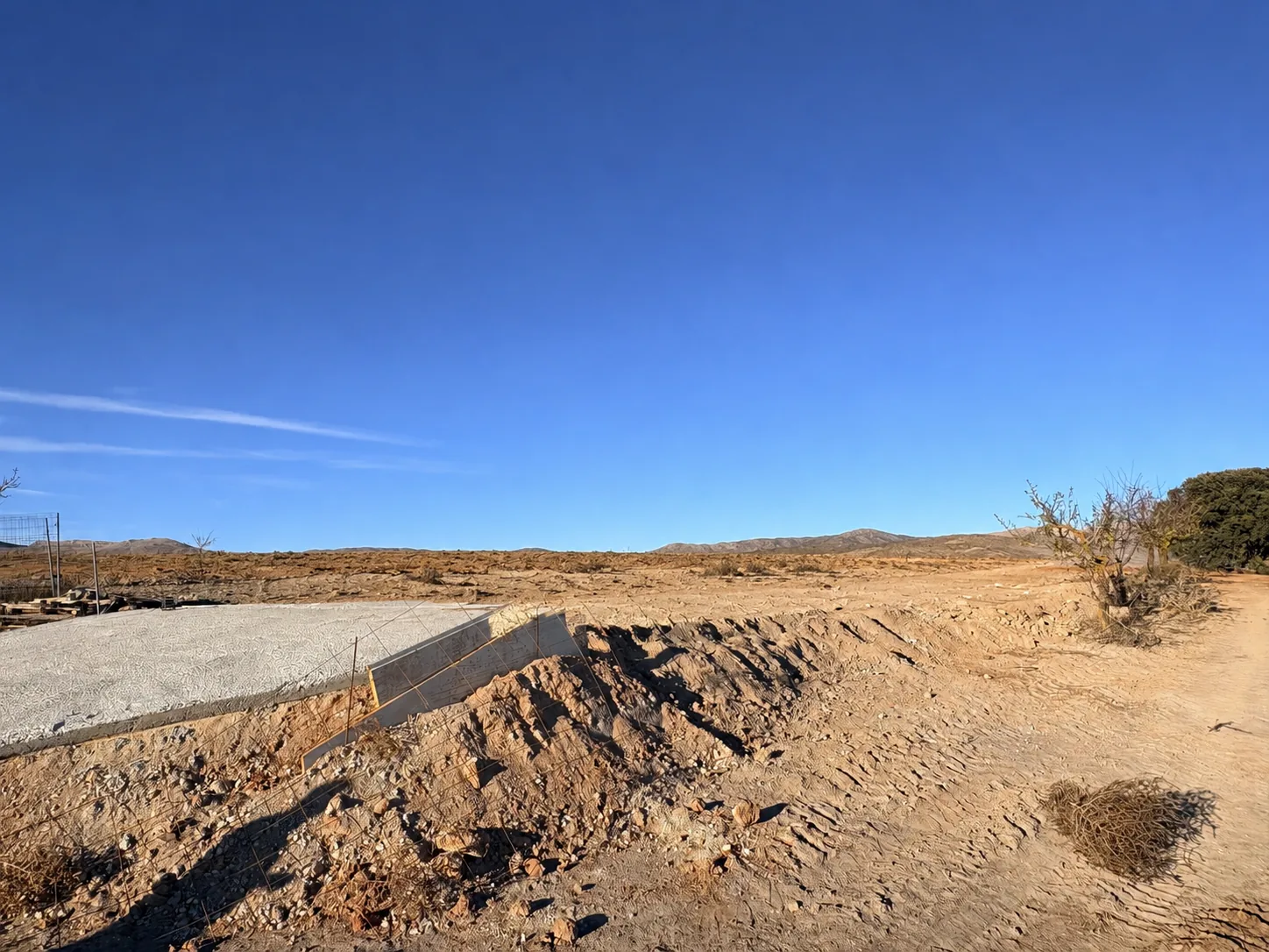 Site before installation of the Globotent shelter