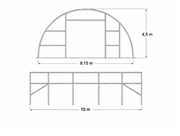 Arched Shelter 10x9,15x4,50